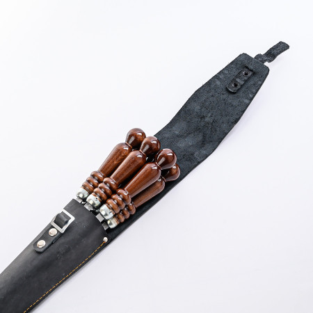 A set of skewers 670*12*3 mm in a black leather case в Биробиджане