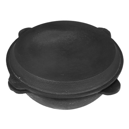 Cast iron cauldron 8 l flat bottom with a frying pan lid в Биробиджане