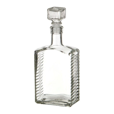 Бутылка (штоф) "Кристалл" стеклянная 0,5 литра с пробкой  в Биробиджане